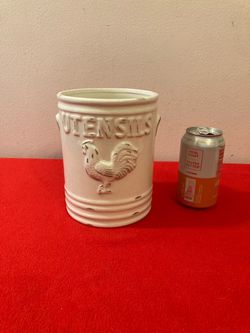 Farmhouse Ceramic Utensil Holder | Rooster | Kitchen Decorative  Holder