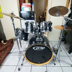Pdp Complete Drum Set Flat Black !! 🥁 $400 Or Best Offer !!!
