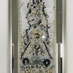 Mirror,beads & Pearl Artwork 