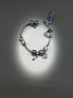 Authentic Pandora Moments Sterling Silver Charm Bracelet