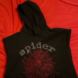 black rhinestone hoodie Spider 