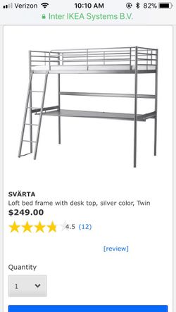 White bunk/desk; mattress 