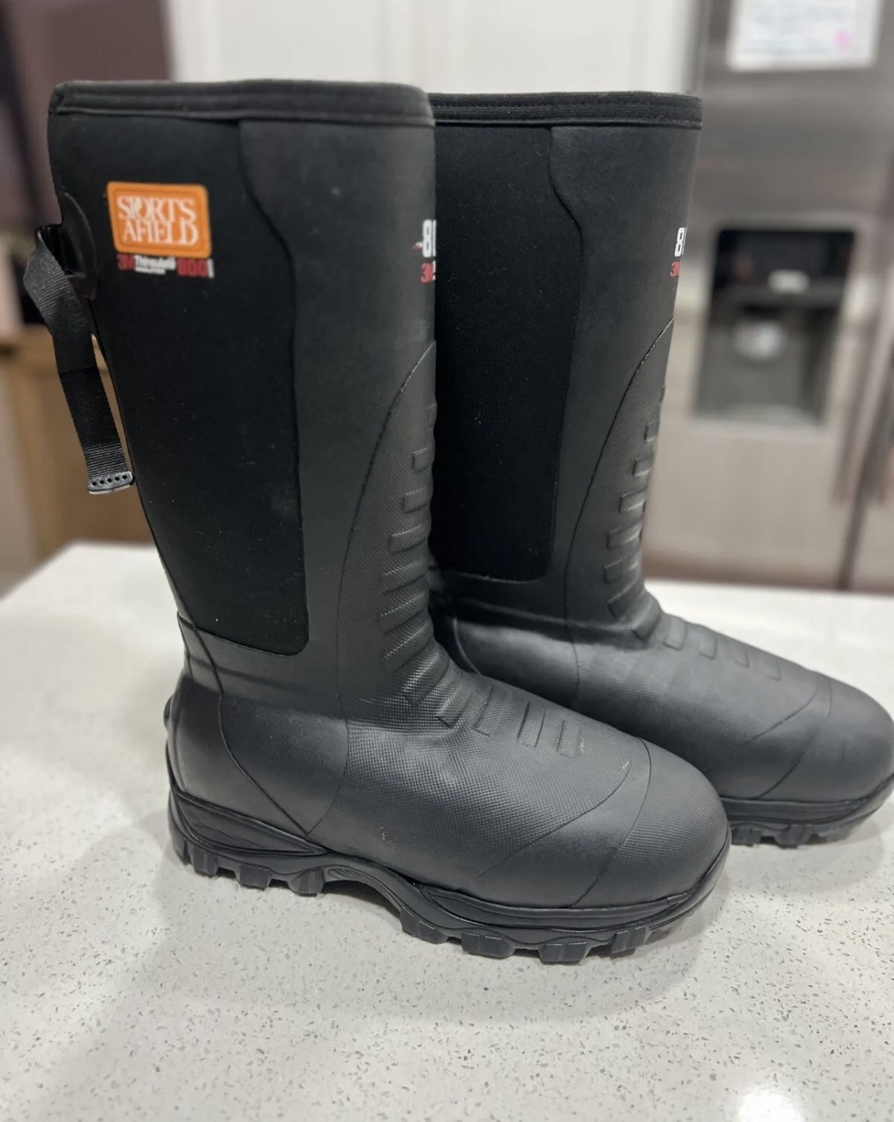 NEW!! Sports Afield Men's Black Pursuit 800 16" Rubber Knee Boots Size 11 New Work Boots Rain Boots 