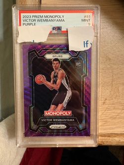 2023 Prizm Monopoly Victor Wembanyama Purple RC PSA 9