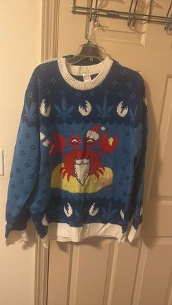 Ugly Christmas Sweater Santa Crab Knit Pullover extra extra large