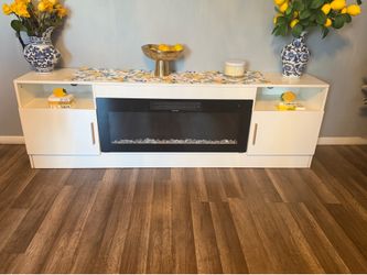 White Fireplace TV Stand