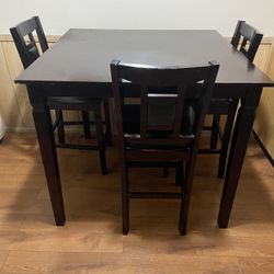 High Top Table And 3 Chairs 