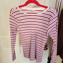Stripe Long Sleeve Girls Kids Top Size L