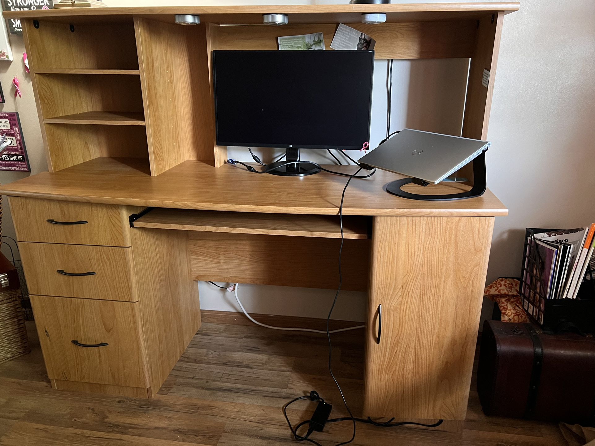 Sauder Desk and Tv Stand With Storage