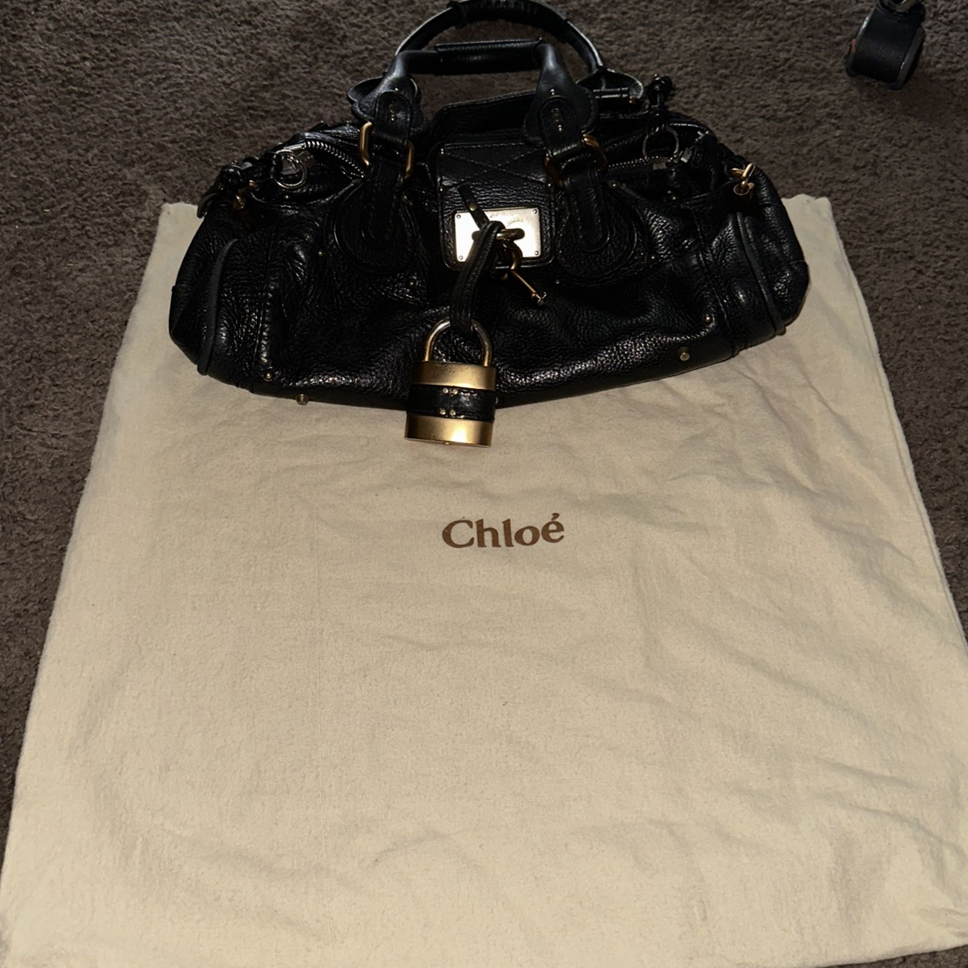 Chloe Black Leather Back Locket