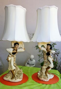 Spanish dancers vintage lamps 1950's