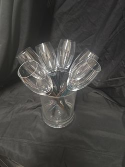 Bottomless champagne flutes with bin