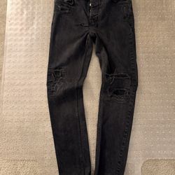 Ksubi Black Distressed Skinny Jeans Size 33 