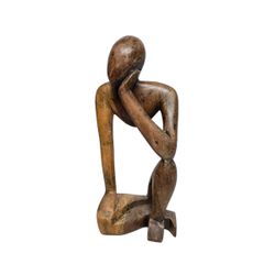 Abstract Wooden Thinking Figure