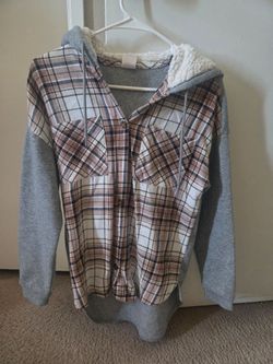 Plaid Flannel Hoodie Jacket with Sherpa Lining