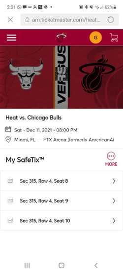 Tickets Miami heat Vs Chicago Bulls