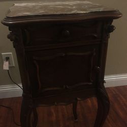 Antique Marble End Table