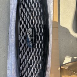 Glossy Black Front Bumper Upper Grille Replacement FIT 2018–2022 Infiniti Q50 Sedan – ABS Material, Sensor Holes Included