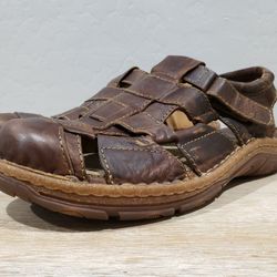 BORN Men's Cabot III Leather Fisherman Sandals (M12/W13.5) Brown H59706 
