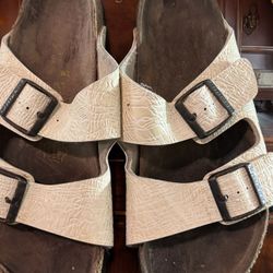 Birkenstock   Papillo Cream Color Arizona Big Buckle 9.5 