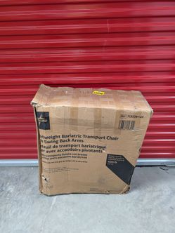 Medline 22" Bariatric Transport Wheelchair 400lb Folding Elevating Legrests