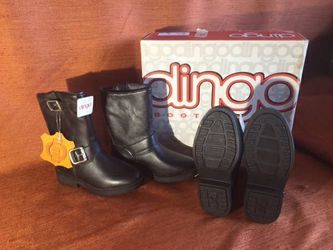 Dingo Black Leather Kid's Boots, Size 9.5 and 10