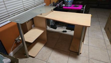 Complete Home Office Bundle: L-Shaped Corner Desk, ViewSonic Monitor & EVEO Mount