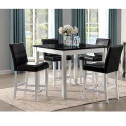 Black And White Counter Height Dining Set