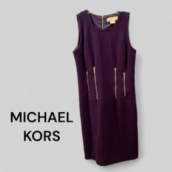 Michael Michael Kors Purple Zipper Accent Knit Sheath Dress Size 8P Sleeveless