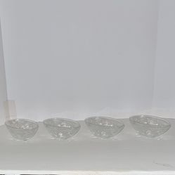 Vintage Glass Egg Shaped Fruit Bowls Set Of 4