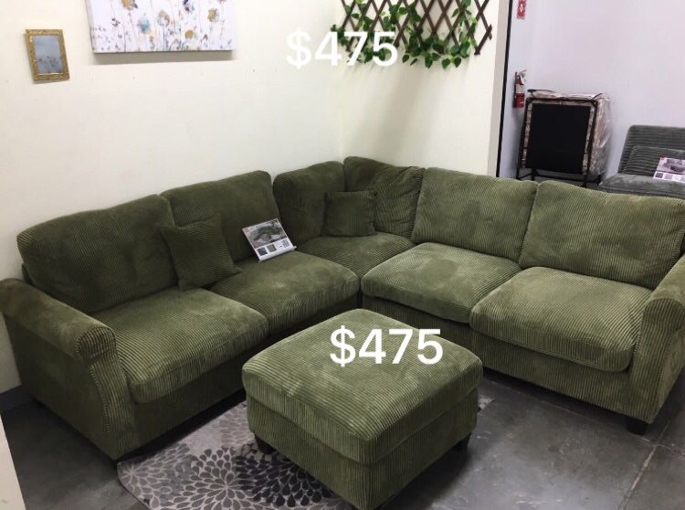 4-Pc Corduroy Sectional Sofa Set