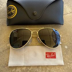 Rayban Aviator Sunglasses Gold Frame Black Lenses RB3025 Ray-Ban