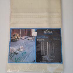 Vintage Sleater Tablecloth 7655 Courtrai No Iron USA 100% Rayon 52”x 70” NOS 