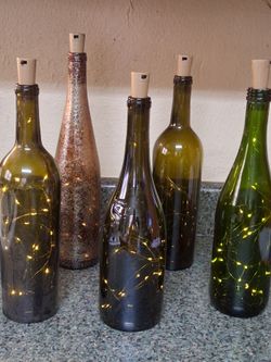 Lighted wine bottles decorations