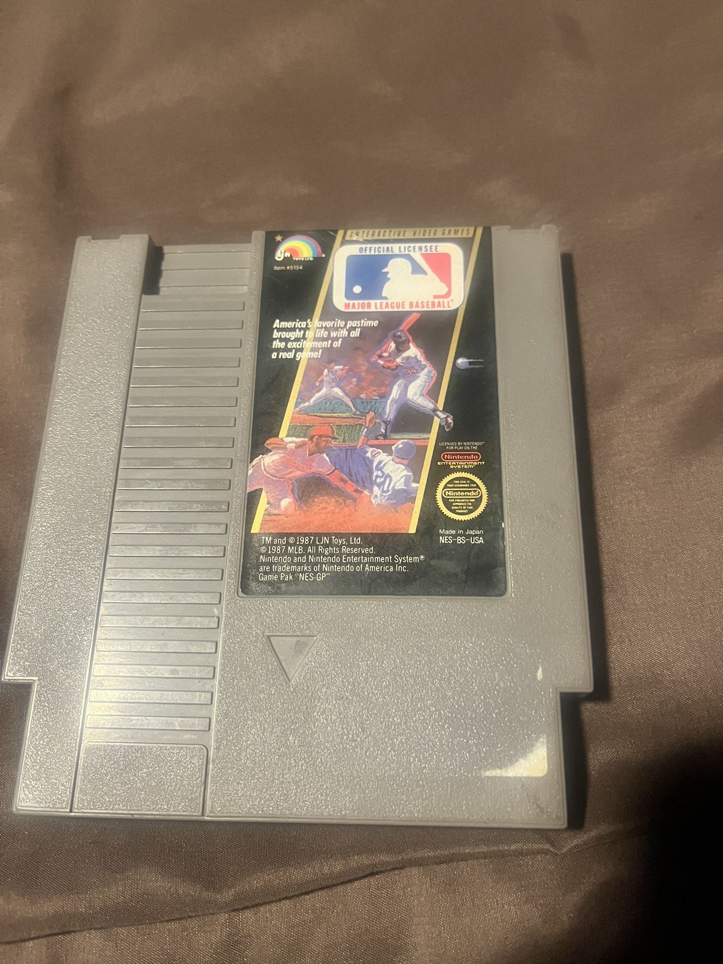 1987 MLB Baseball Game NES Nintendo Cart (NOT TESTED)
