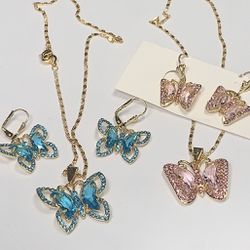 22K Stainless Steely Butterfly 3 pcs set