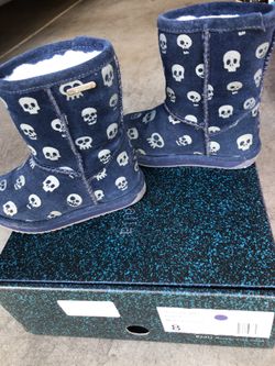 Emu Australia Toddler Unisex Midnight Skull Brumby Boots - Size 8 (1 of 2 pairs)