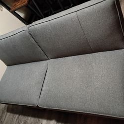 Two dark gray futons 