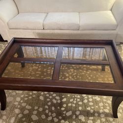 Wood And Glass Coffee Table $35