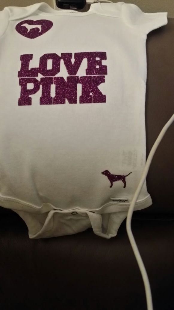 Love pink onesies size 3-6 months