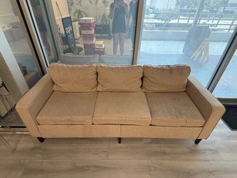 Beige 3-Seat Sofa / Couch – Used – $35