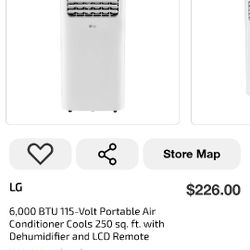 LG Portable Air Conditioner 250sq Ft