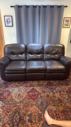 La-z-boy brown leather manual recliner