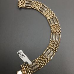 Gold Link Bracelet With Diamonds #832184