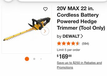 DEWALT 20V Cordless Hedge Trimmer