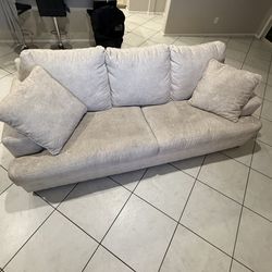 Like New Living Spaces Milani Cream Sofa – 5 Months Old