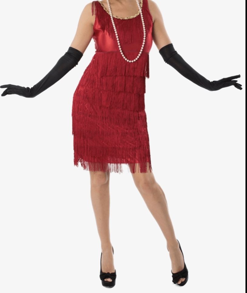 Red Fringe Flapper Spirit Halloween Costume