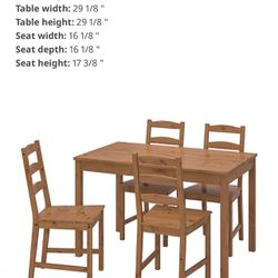 Ikea Kitchen Table, 4 Chairs