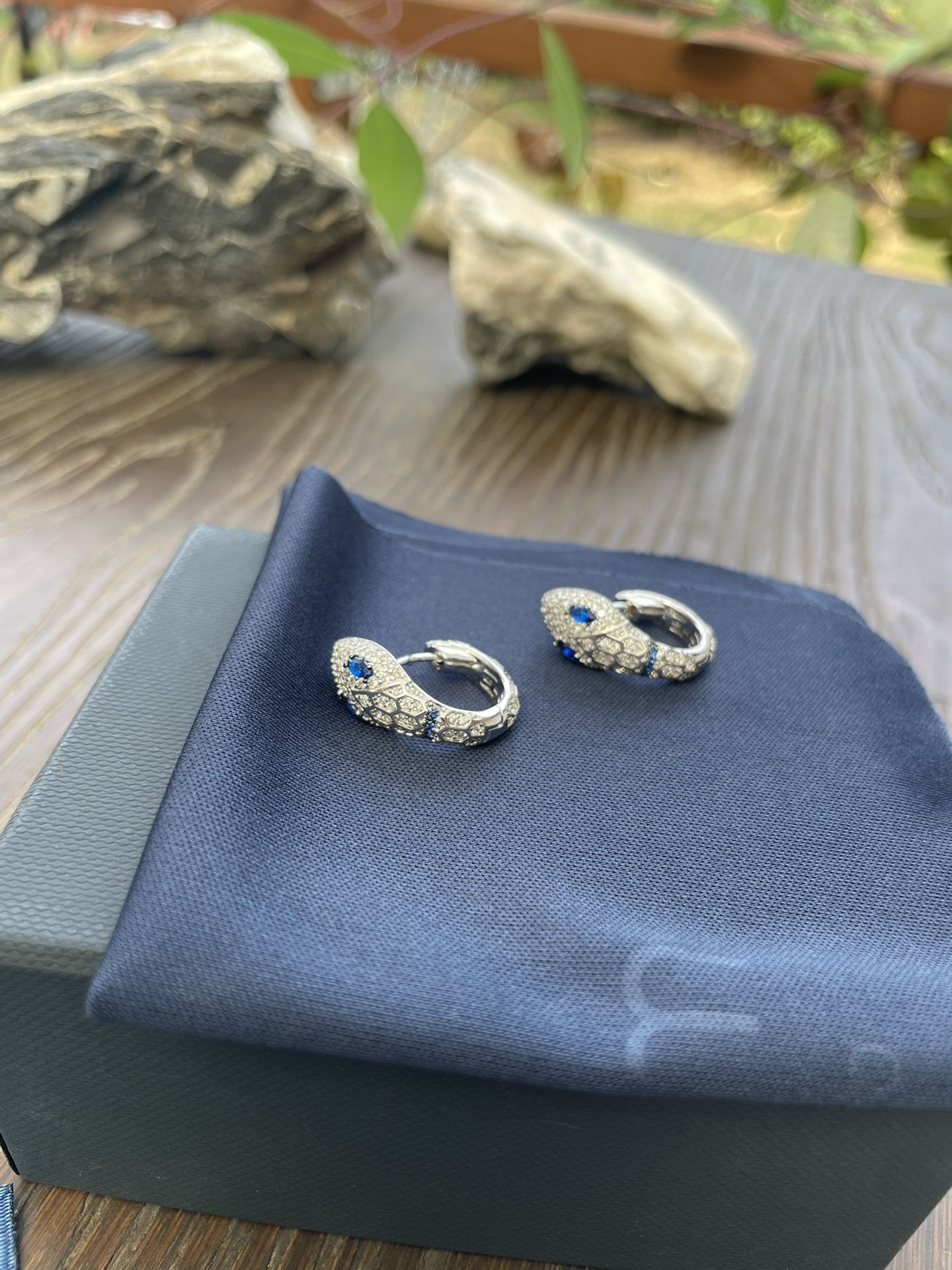 Pave Diamond Serpent Earrings 