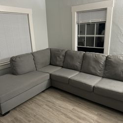 Living Spaces Left Facing Couch w/ Couch Pillows 